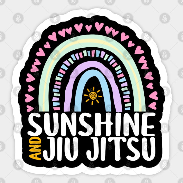 Sunshine and Jiu Jitsu Cute Rainbow Graphic for Womens Kids Girls Sticker by ChadPill